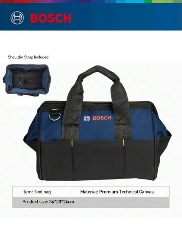 bosch Bolsa de herramientas profesional BOSCH de 34 x 24 cm, resistente al agua y al desgaste (medido manualmente, posible error de 1 a 3 cm)