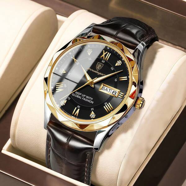 POEDAGAR Montre pour homme de la marque réelle POEDAGAR, étanche jusqu'à 50 m,  lumineux, avec mouvement à quartz japonais automatique, batterie longue durée, calendrier en anglais avec jour de la semaine, précision du chronométrage, cadeau d'affaires, d'anniversaire, pour mari, fête des pères, mariage, souvenir, examen, rentrée scolaire