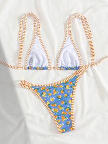 Bộ đồ bơi bikini hở lưng họa tiết hoa Bohemia cho nữ, đồ bơi đi biển mùa hè - Nhiều màu - Xem 3