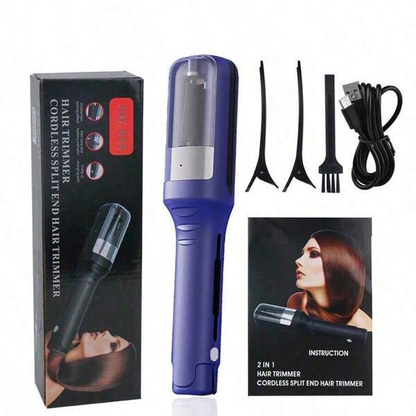 Rechargeable Multipurpose Hair Trimmer - Portable Double-Sided Blades For Smooth, Healthy Hair - Easily Remove Split Ends And Damaged Hair - 500mAh Lithium Battery, ABS Body - Multi-Colors Available, Easy To Clean