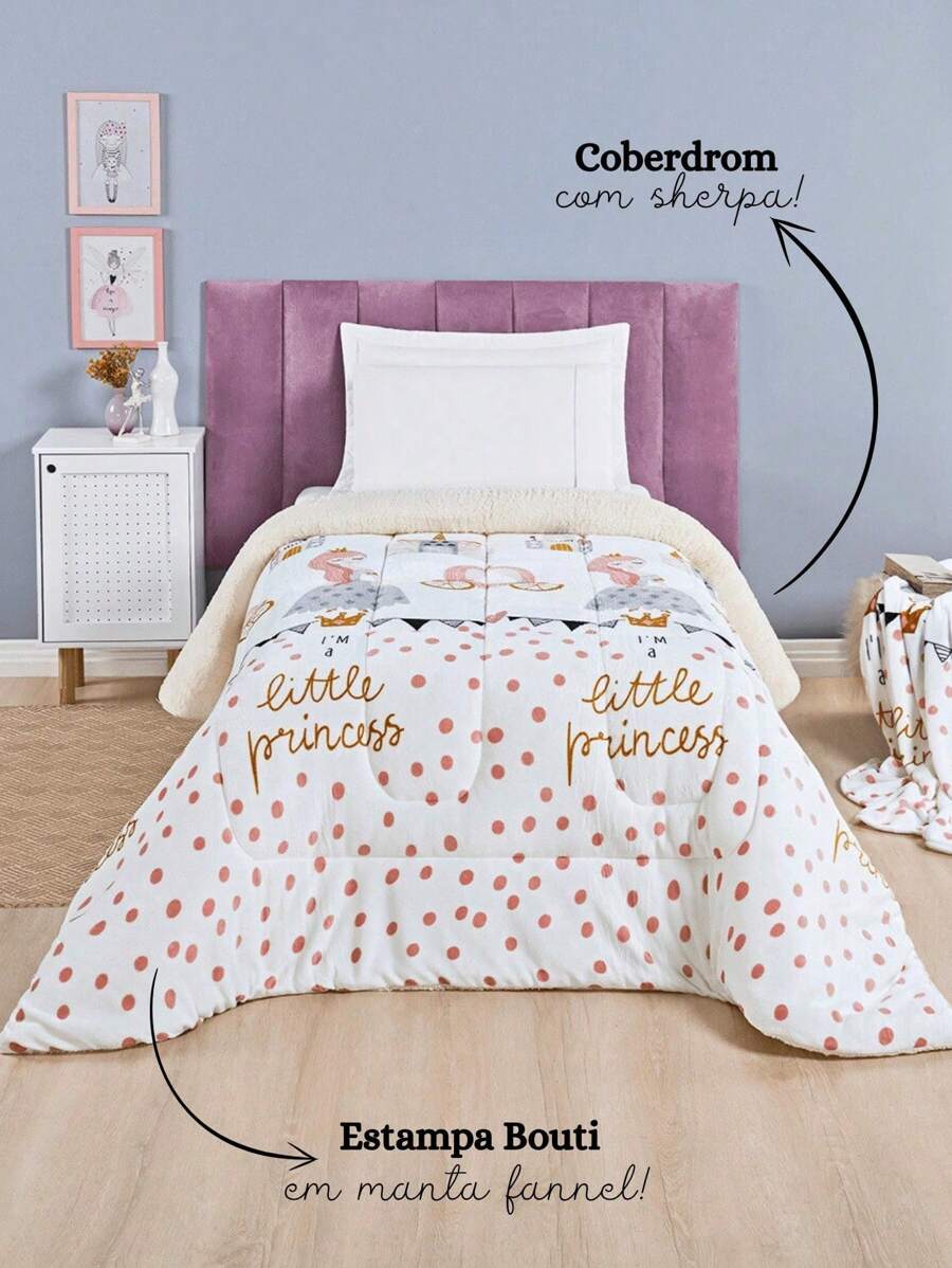 Single Blanket And Bouti Kids Printed 1-Piece Children's Blanket Sheepskin Feel Sherpa