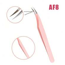 FADVAN 1 Pc Eyelash Tweezers Extension Pink Stainless Steel Superhard Tweezers With Fiber Tips High Precision Anti-Static Tweezers