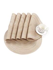 1件/4件/8件圆形编织杯垫（18厘米）/餐垫（36厘米），家用圆形防烫防污杯垫/餐垫，可水洗厨房餐桌垫，适用于家庭聚会、婚礼派对、日常居家用餐，咖啡棕色