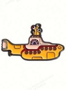 1 broșă emailată mini elegantă cu submarin galben, aliaj, stil minimalist, accesoriu zilnic, potrivită pentru toate anotimpurile, decor pentru rucsacuri, jachete și pălării, cadou frumos pentru prieteni