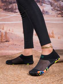 ZVB 女士赤脚友好型水鞋，软底沙滩/游泳/潜水/钓鱼鞋，速干，防滑，透气，夏季凉鞋 - 黑色 - 查看 6