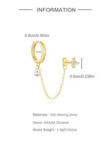 EleRunis 1 đôi bông tai tua rua dài bằng bạc sterling 925, kiểu cài chấu, thích hợp cho nữ giới đeo hàng ngày, dự đám cưới, tiệc tùng, lễ đính hôn, kỷ niệm, ngày Valentine và các dịp khác. - Vàng - Xem 7