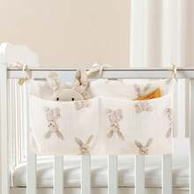1pc Print Multi-Function Hanging Diaper Caddy Organizer, Baby Nursery Diaper And Accessories Organizer, Changing Table Diaper Storage, Toy Storage Bag, Crib Organizer, Stroller Hanging Bag, Holds Bottles, Diapers, Toys, And Pacifiers - Multicolor - View 8