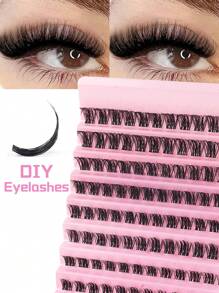 120 tufos, D Curl 8-16mm Mistos 0.07mm, Cílios Falsos de Vison Impermeáveis, Leves e DIY, Adequados para Maquiagem Natural a Dramática, Adequados para Uso Diário e Eventos