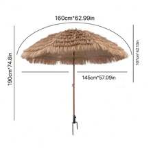 Realistic Straw Parasol Sunshade Umbrella For Beach, Camping, Beach, Garden, Courtyard, Marketplace, Fake Straw Umbrella