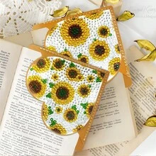 LaoJieYuan 8 件套 2026 新款钻石画，镶嵌彩绘水晶，DIY 向日葵蝴蝶图案，可作包角书签，方便实用 DIY 工艺品，钻石画，钻石艺术，钻石画，钻石艺术，钻石画，圣诞装饰，万圣节装饰，钻石艺术配件 - 半成品-需要自己貼鑽 - 查看 5