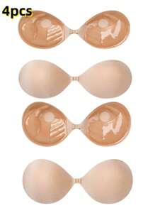 Sujetador adhesivo de 3 cm de grosor, sujetador invisible para vestidos sin espalda y sin tirantes para pechos pequeños, sujetador reutilizable para aumento de busto