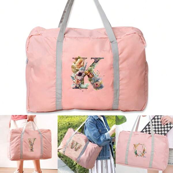 Multi-Function Portable Foldable Bag For Travel Storage Floral Letter Pattern Large Capacity Luggage Storage Bag Travel Bag Handbag Handbags Hand Bag Gym Bag Overnight Bag Weekend Bag Yoga Fitness Clothes Storage Bag Travel Bag
