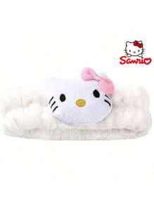 Sanrio 1pc Hello Kitty Kawaii Spa Headband - Soft Fluffy Hair Band For Women, Cute Makeup Headband For Skincare, Washing, Party & Shower (Sanrio Collection)