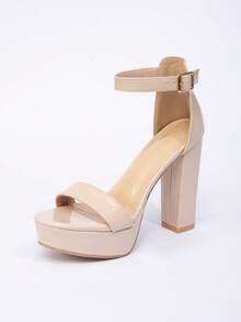 Women's Platform Strap High Heel Sandals, Suitable For Single's Party, Outing, Wedding, Spring, Apricot,Summer Outfits - Apricot - View 9