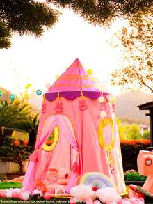 Castillo De Princesas Plegable Casa De Campaña Para Niñas - Rosa - Ver 1