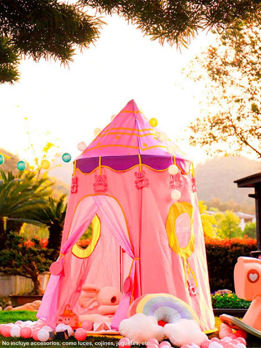 Castillo De Princesas Plegable Casa De Campaña Para Niñas - Rosa - Ver 1