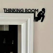 1pc Modern Metal Toilet Door Sign – 'Thinking Room' Wall Mount Sculpture, Decorative Door Frame Pendant, Home Decor Artwork Room Decor Bedroom Decor Wall Decor