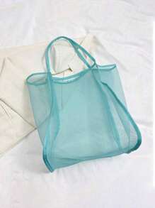 Bolso de hombro transparente de malla para niña, una bolsa de transporte de gran capacidad y con estilo, adecuada para uso diario