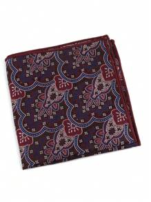 ZLQ&GOU 1pc Fashion Men's Handkerchief, Paisley Pattern Pocket Square, Contrast Color Woven Handkerchief Suitable For Wedding, Party, Formal Occasions, Gentlemen's Suit Decoration