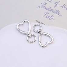 1/8PCS Heart-Shaped Zinc Alloy Lobster Clasps Keychain Accessories - DIY Handbag Charms, Phone Lanyards, Purse Hooks & Stylish Key Rings - Multicolor - View 7