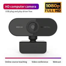 Cámara web HD de 1080P para computadora portátil de escritorio, mini cámara web USB con micrófonos, cubierta para cámara web