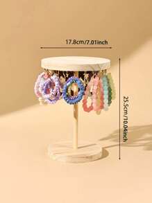 1 pièce Présentoir en bois rond pour collier/bracelet/serre-tête, support organisateur de bijoux. Nécessité estivale pour les femmes. Organisateur de rangement, cadeau, voyage, rentrée scolaire