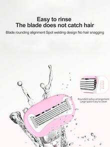 2pcs Women's Razor With A Soap Strip Is Suitable For Sensitive Skin,Featuring Five Layers Of Stainless Steel Blades For Hair Removal On The Face/Legs/Armpits/Bikini Beauty Shaver - Multicolor - View 6