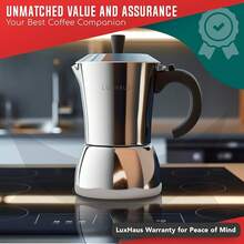 Moka Pot - 6 Cup Stovetop Espresso Coffee Maker - 100% Stainless Steel Italian And Cuban Mocha Coffee Maker - 6 Cup - View 6