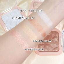 Evpct Pearl White Silver Face Highlighter Makeup, White Shimmer Glitter Diamond Sparkly Highlighters Makeup Eyeshadow Palette Powder For Face Body Cheek Skin, Inner Corner Eye Highlighter Make Up 01 - E02 Champagne - View 4