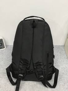 新款多层大容量双肩包，简约时尚女大学生背包，户外徒步旅行，黑色 - 黑色 - 查看 7