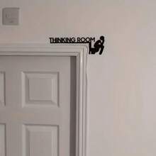 1pc Modern Metal Toilet Door Sign – 'Thinking Room' Wall Mount Sculpture, Decorative Door Frame Pendant, Home Decor Artwork Room Decor Bedroom Decor Wall Decor