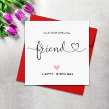 Tarjeta de cumpleaños para amiga especial, corazón rosa para ella, tarjeta de aniversario, tarjeta de feliz cumpleaños, tarjeta de amistad, regalo perfecto para familiares y amigos - Multicolor - Ver 1