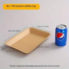 10 pièces Assiettes rectangulaires en papier kraft jetables, conviennent pour le barbecue extérieur, les frites maison, le poulet frit, les pâtisseries, le sushi et les encas