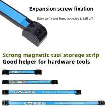 1 PC Strong Magnetic Tool Holder Heavy-Duty Magnet Bar Wall Mounted Storage Tool Bar Strip Rack Garage Organizer Wrench Tool Cabinet,8/12/18/24inch - Multicolor - View 4