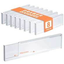 6/8pcs Drawer Divider, Adjustable Drawer Dividers For Clothes, Expandable Kitchen Drawer Organizer, Plastic Dresser Separators For Baby Clothes, 3.35"High, 10.91-20.67", Installed By Double-Sided Tape  Decorations   Autumn Decor Festival Decor Room Decor Home Decor Fall Decor Bedroom Decor