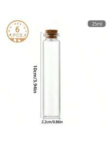 6/10 Stücke tragbare Mini Flaschenaufbewahrung, praktische korkverschlossene Gläser, hochdicht kompakte Glasflaschen