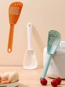 1pc Kitchen Multifunctional Rice Spoon, Food Strainer, Household Draining Ladle, Potato Masher And Presser Tool - Multicolor - View 8