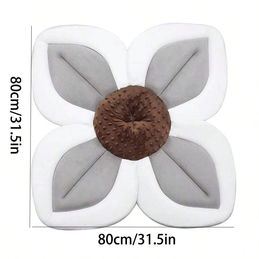 31.5in*31.5in Baby Lotus Shape Bath Seat, Suitable For 0-6 Months Newborns And Infants, Washable Bath Mat/Activity Pad, Foldable And Portable, Gift For Newborn Boy Or Girl