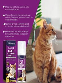 Pet Cat Calming Spray, Gentle Formula To Help Relieve Anxiety, Scratching And Urination Behaviors. Contains Special Ingredients To Quickly Soothe And Relax Cats. Suitable For Various Pets Like Cats And Dogs, Effects May Vary For Different Dogs, Can Increase Usage To Train Dogs. Pet Gift, Cat Gift, Holiday Gift, Pet Care, Party Favor.