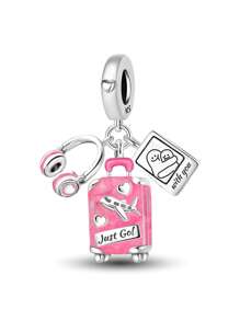 1 peça de pulseira de prata esterlina 925 com pingente de coração de amor de mãe, braceletes com contas para fazer joias e combinar com roupas do dia a dia, decoração para meninas/mulheres, material de volta às aulas
