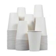 50/40/30/25/20/15/10/5pcs/Set 9oz White Paper Coffee/Water/Beverage/Milk/Juice Cups, Suitable For Hot/Cold Drinks, For Office, Party, Picnic, Travel And Events