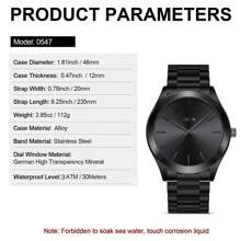 BIDEN 1pc Waterproof Stainless Steel Strap Analog Quartz Watch, Simple Business Watch For Men, Gift