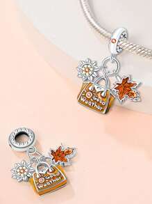 STYFNE 1pc Key & Lock Heart Shaped Crystal Studded Wing Pendant, Adorable Heart Pave Pendant, Beaded Sisters Heart Charm, Suitable For Bracelet DIY, Women Jewelry, Girls Gift, Everyday Use