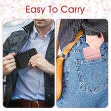 Small Compact Mirror, Classic PU Leather Pocket-Sized And Portable, Suitable For Wallet And Travel (Black)