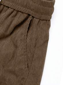 Men's Corduroy Straight-Leg Pants, Comfortable Casual Loose Solid Color Versatile Trousers For Spring & Autumn