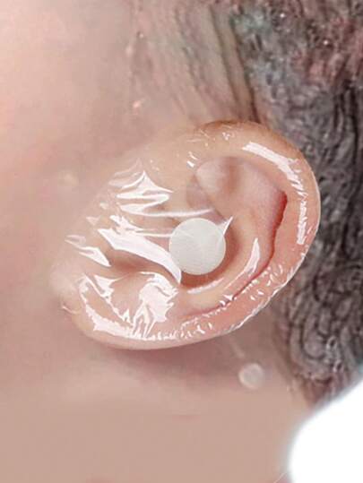 20/40片装 - 婴儿防水耳罩 - 淋浴、洗澡和游泳耳罩，透明塑料耳部保护贴，适合儿童和青少年