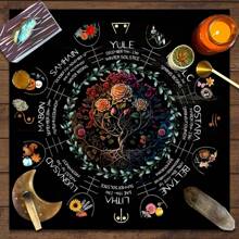 Party Games & Activities Enchanting 12 Constellation Tarot Tablecloth Mystical Vintage Floral Durable Polyester Witchcraft Astrology & Oracle Card Readings Ideal For Home Decor