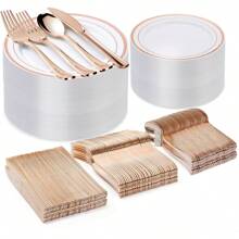 50 Stück Besteckset in Roségold, geeignet für Thanksgiving Dinner, Kuchen, Süßigkeiten und Snacks, für Zuhause und Outdoor, spülmaschinenfest, hervorragend für Partys und Hochzeiten, Schulbedarf