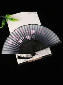 1/2/3pcs Vintage Handheld Foldable Paper Fan,Portable Bamboo Fan With Foldable Paper Cover - Perfect Summer Accessory For Staying Cool And Stylish, Perfect For Parties And Events