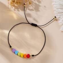 1PC Bohemian Style Colorful Heart Bracelet, Colorful Arrow Bead Woven Bracelet, Unisex Fashionable Bracelet, Worn For Daily Leisure Commuting, The Best Gift For Friends, Birthday Gift, Graduation Season Gift
